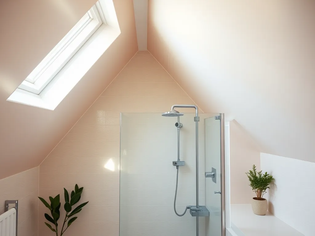 Prysznic na poddaszu pod skosem – pomysły