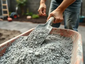 Nowoczesna stodoła z garażem na tle zielonych pól, prosta bryła z drewnem i czernią, duże okna, spokojna wiejska sceneria