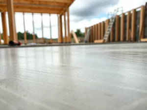 Osoba w roboczym stroju montuje grube płyty izolacyjne na ścianie garażu blaszanego, pokazując etap ocieplania wnętrza.